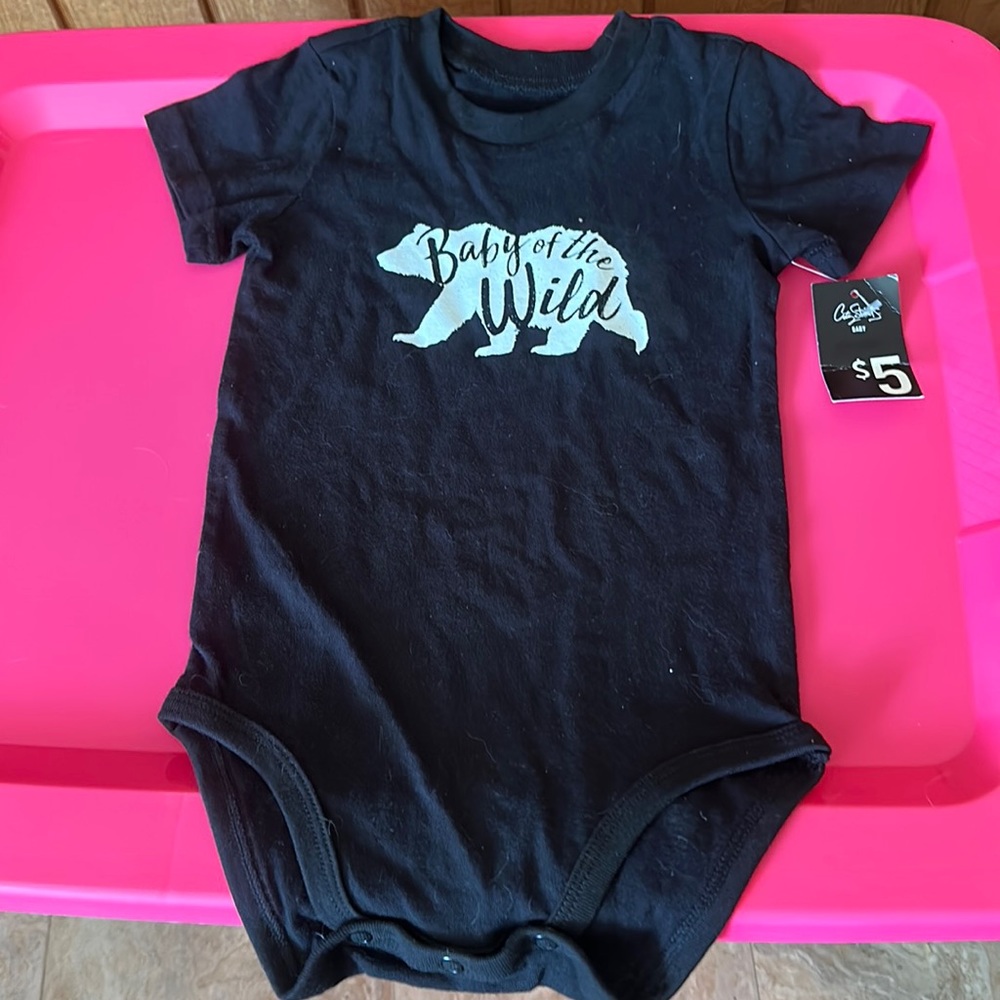 CITY STREETS BABY OF THE WILD ONESIE: BLACK: NWT: SZ 18 MTHS